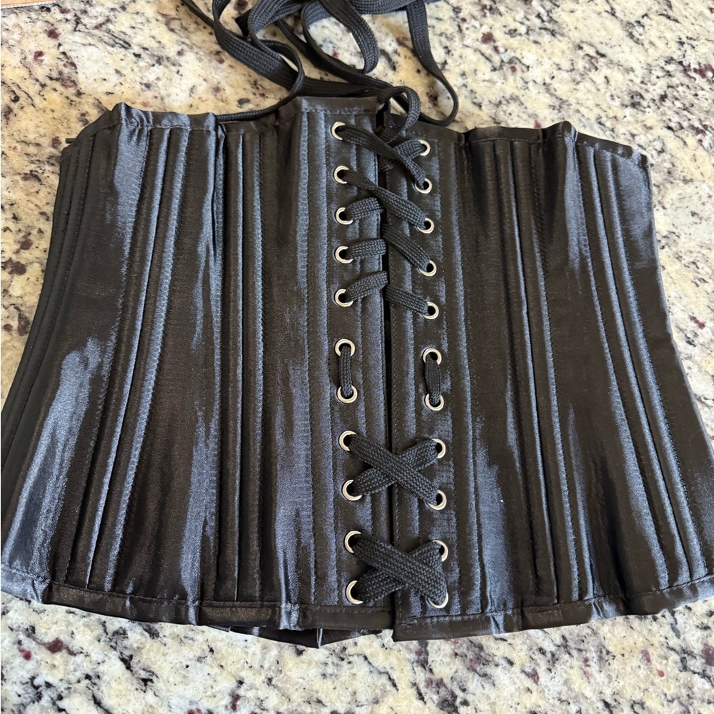 Black Lace-Up Corset